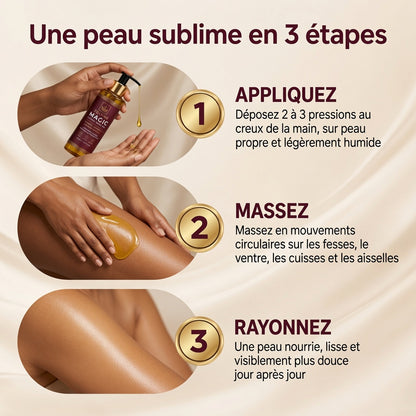 Huile corporelle précieuse Zelvyne, packaging du produit