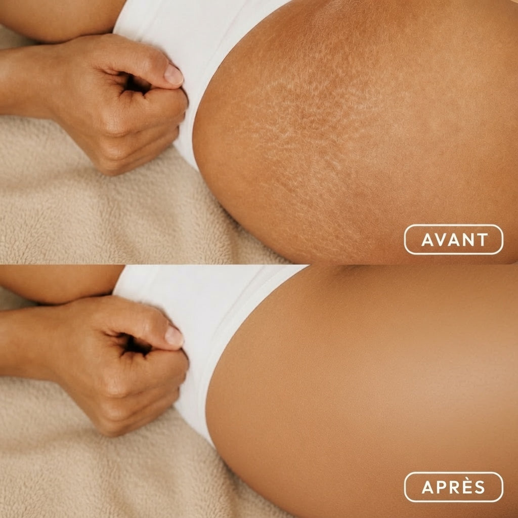 Huile corporelle précieuse Zelvyne appliquée sur la peau
